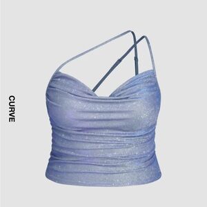 NWT Cider glitter ruched cowl neck tank top size 0XL